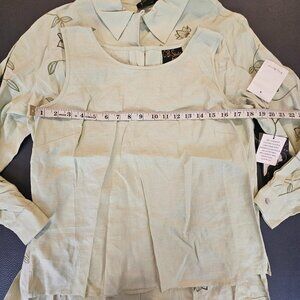 Vintage CB Studio Linen Green Blouse Set